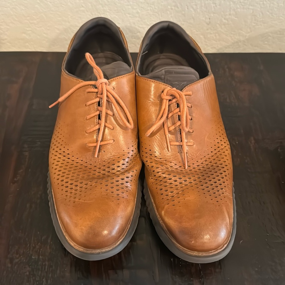 Cole Haan 2.0 Zerogrand Lined Laser Wingtip Oxford British Tan/Java 14W